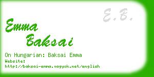 emma baksai business card